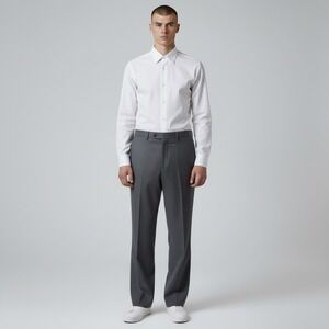 Peter Millar Pants Mens Sz 34 Charcoal Grey 100%‎ Wool Flat Front Dress Trousers
